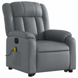 Electric Stand up Massage Recliner Chair Grey Faux Leather