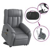 Electric Stand up Massage Recliner Chair Grey Faux Leather - Extra Image