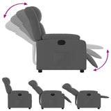 Recliner Chair Dark Grey Fabric - Top-Down View