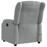 Massage Recliner Chair Light Grey Fabric - Top-Down View