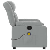 Massage Recliner Chair Light Grey Fabric - Low Angle