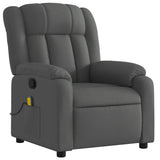 Massage Recliner Chair Dark Grey Fabric - Side View
