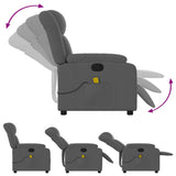 Massage Recliner Chair Dark Grey Fabric - 45-Degree Angle