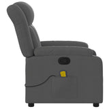 Massage Recliner Chair Dark Grey Fabric - Low Angle