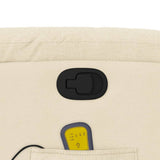 Massage Recliner Chair Cream Fabric - Extra Image