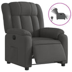 Electric Recliner Chair Dark Grey Fabric