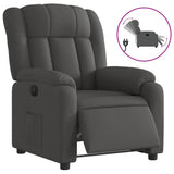 Electric Recliner Chair Dark Grey Fabric - Front View
