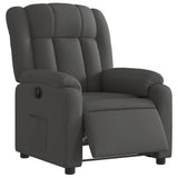 Electric Recliner Chair Dark Grey Fabric