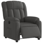 Electric Recliner Chair Dark Grey Fabric