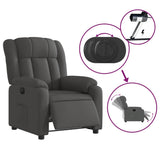 Electric Recliner Chair Dark Grey Fabric - Rear View