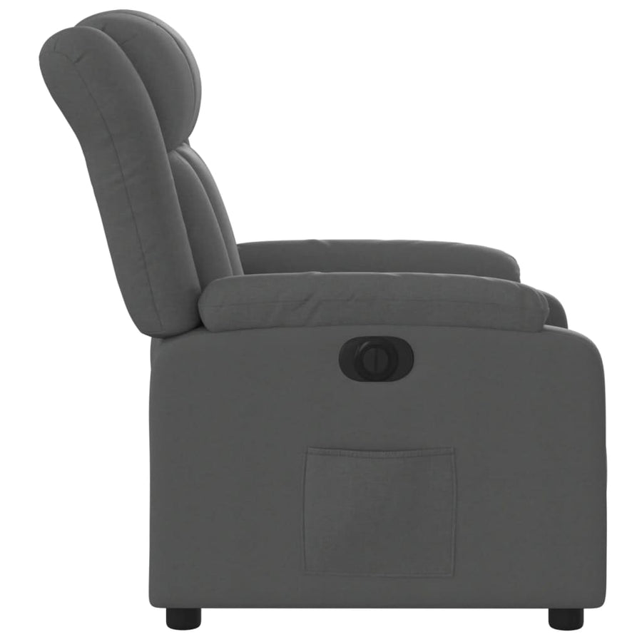 Electric Recliner Chair Dark Grey Fabric