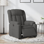 Electric Recliner Chair Dark Grey Fabric