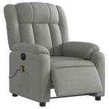 Electric Massage Recliner Chair Light Grey Fabric