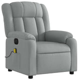 Electric Massage Recliner Chair Light Grey Fabric - Top-Down View