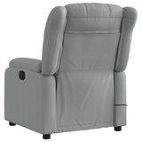 Electric Massage Recliner Chair Light Grey Fabric - 45-Degree Angle