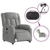 Electric Massage Recliner Chair Light Grey Fabric