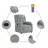 Electric Massage Recliner Chair Light Grey Fabric