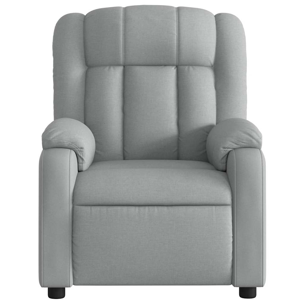 Electric Massage Recliner Chair Light Grey Fabric