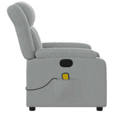Electric Massage Recliner Chair Light Grey Fabric