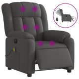 Electric Massage Recliner Chair Dark Grey Fabric - Front View