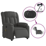 Electric Massage Recliner Chair Dark Grey Fabric - Rear View