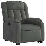 Stand up Recliner Chair Dark Grey Fabric - Side View