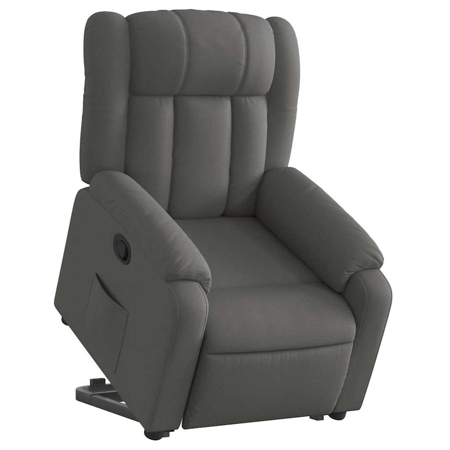Stand up Recliner Chair Dark Grey Fabric
