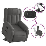 Stand up Recliner Chair Dark Grey Fabric