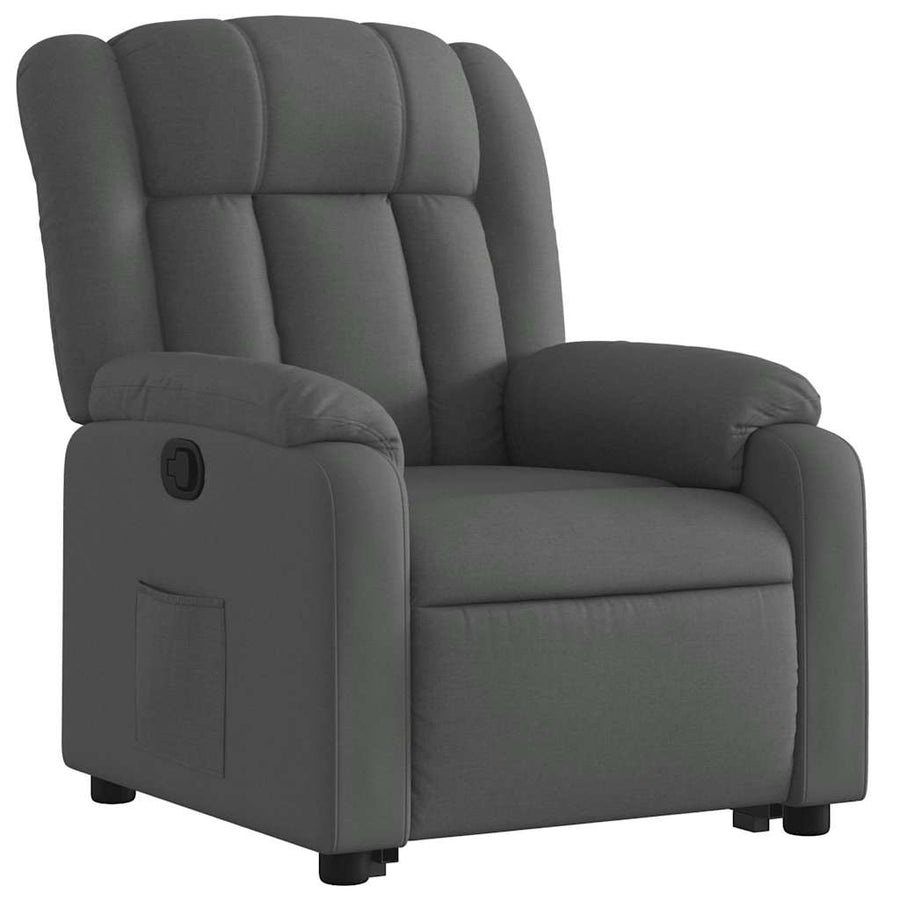 Stand up Recliner Chair Dark Grey Fabric