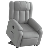 Stand up Massage Recliner Chair Light Grey Fabric - Side View