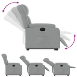 Stand up Massage Recliner Chair Light Grey Fabric