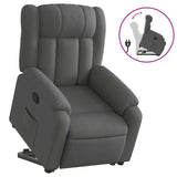 Stand up Massage Recliner Chair Dark Grey Fabric - Front View