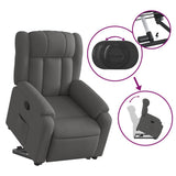 Stand up Massage Recliner Chair Dark Grey Fabric