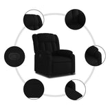 Stand up Massage Recliner Chair Black Fabric - Low Angle
