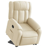 Stand up Massage Recliner Chair Cream Fabric - Side View