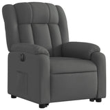 Electric Stand up Recliner Chair Dark Grey Fabric - Side View