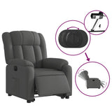 Electric Stand up Recliner Chair Dark Grey Fabric