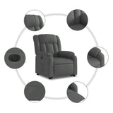 Electric Stand up Recliner Chair Dark Grey Fabric