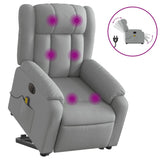 Electric Stand up Massage Recliner Chair Light Grey Fabric - Front View