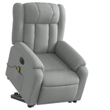 Electric Stand up Massage Recliner Chair Light Grey Fabric - Side View