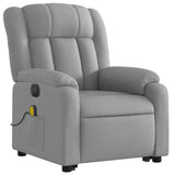 Electric Stand up Massage Recliner Chair Light Grey Fabric - Top-Down View