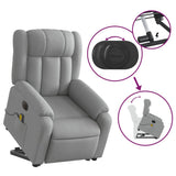Electric Stand up Massage Recliner Chair Light Grey Fabric - Extra Image