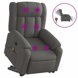 Electric Stand up Massage Recliner Chair Dark Grey Fabric