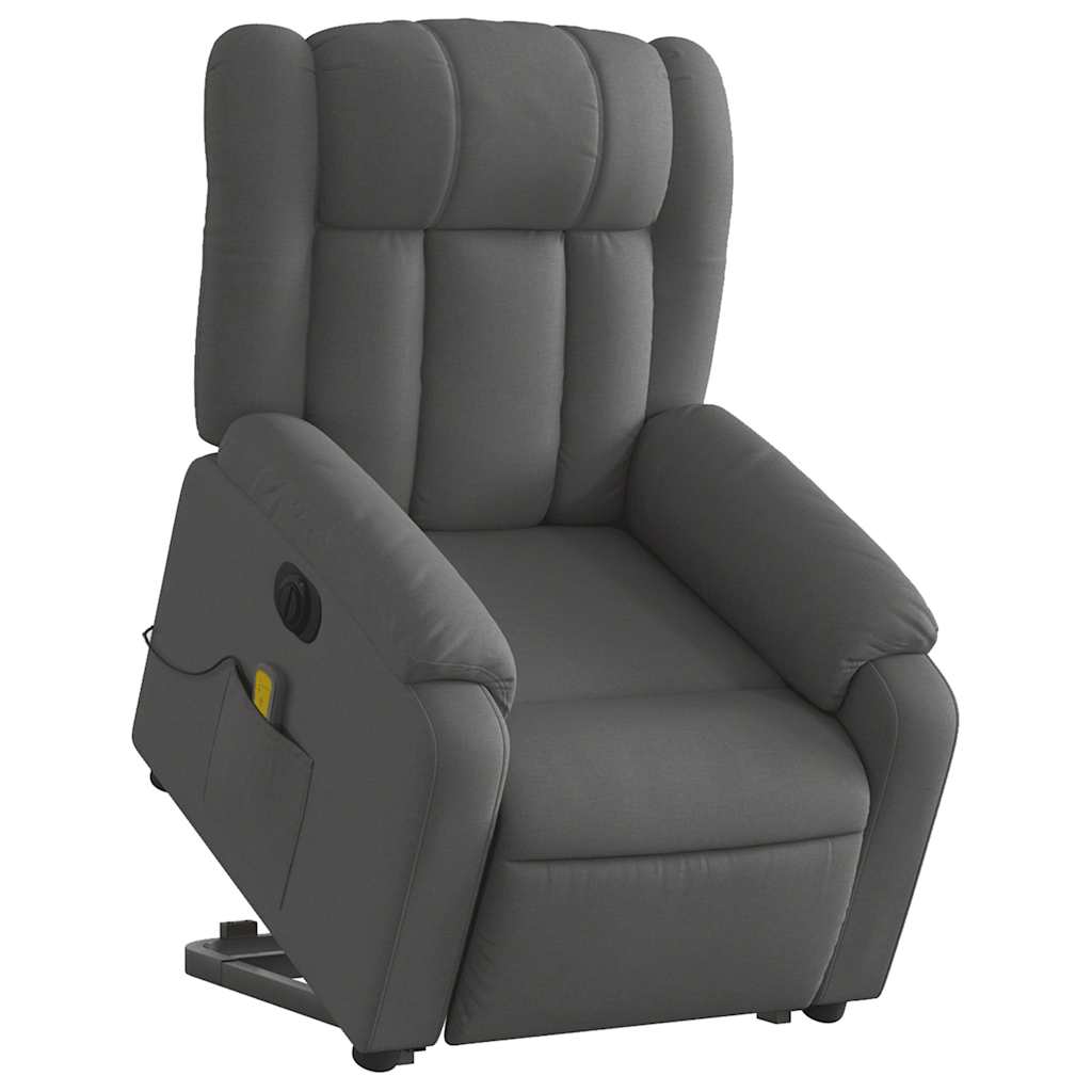 Electric Stand up Massage Recliner Chair Dark Grey Fabric
