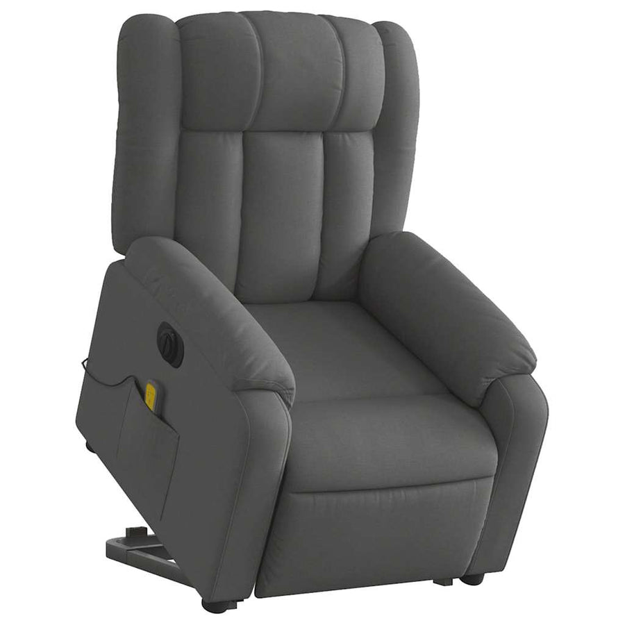 Electric Stand up Massage Recliner Chair Dark Grey Fabric