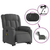 Electric Stand up Massage Recliner Chair Dark Grey Fabric - Rear View