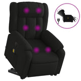 Electric Stand up Massage Recliner Chair Black Fabric - Front View