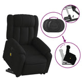 Electric Stand up Massage Recliner Chair Black Fabric - Extra Image