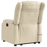 Electric Stand up Massage Recliner Chair Cream Fabric - 45-Degree Angle
