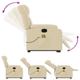 Electric Stand up Massage Recliner Chair Cream Fabric